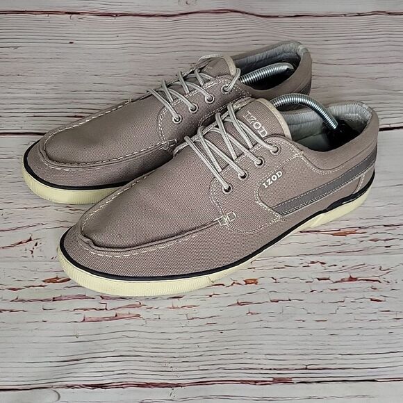 IZOD OASIS Men's Linen Taupe Casual Shoes Size 11 - Picture 2 of 9